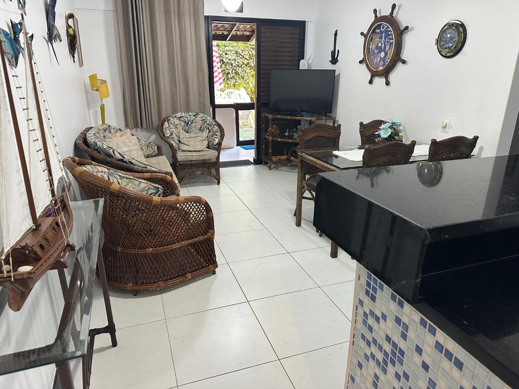 Flat Guarajuba 4 Quartos Terreo A Beira Mar - Pe Na Areia - Governanca Com Arrumadeira E Wi Fi Inclusos *